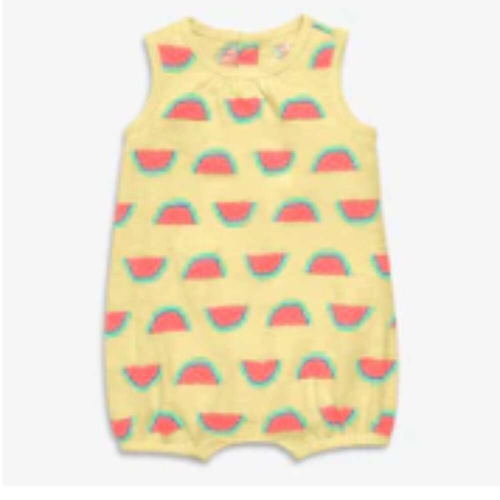 Baby tank bubble shortie in watermelon print